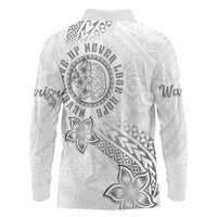 Brain Cancer Warrior Long Sleeve Polo Shirt Never Give Up