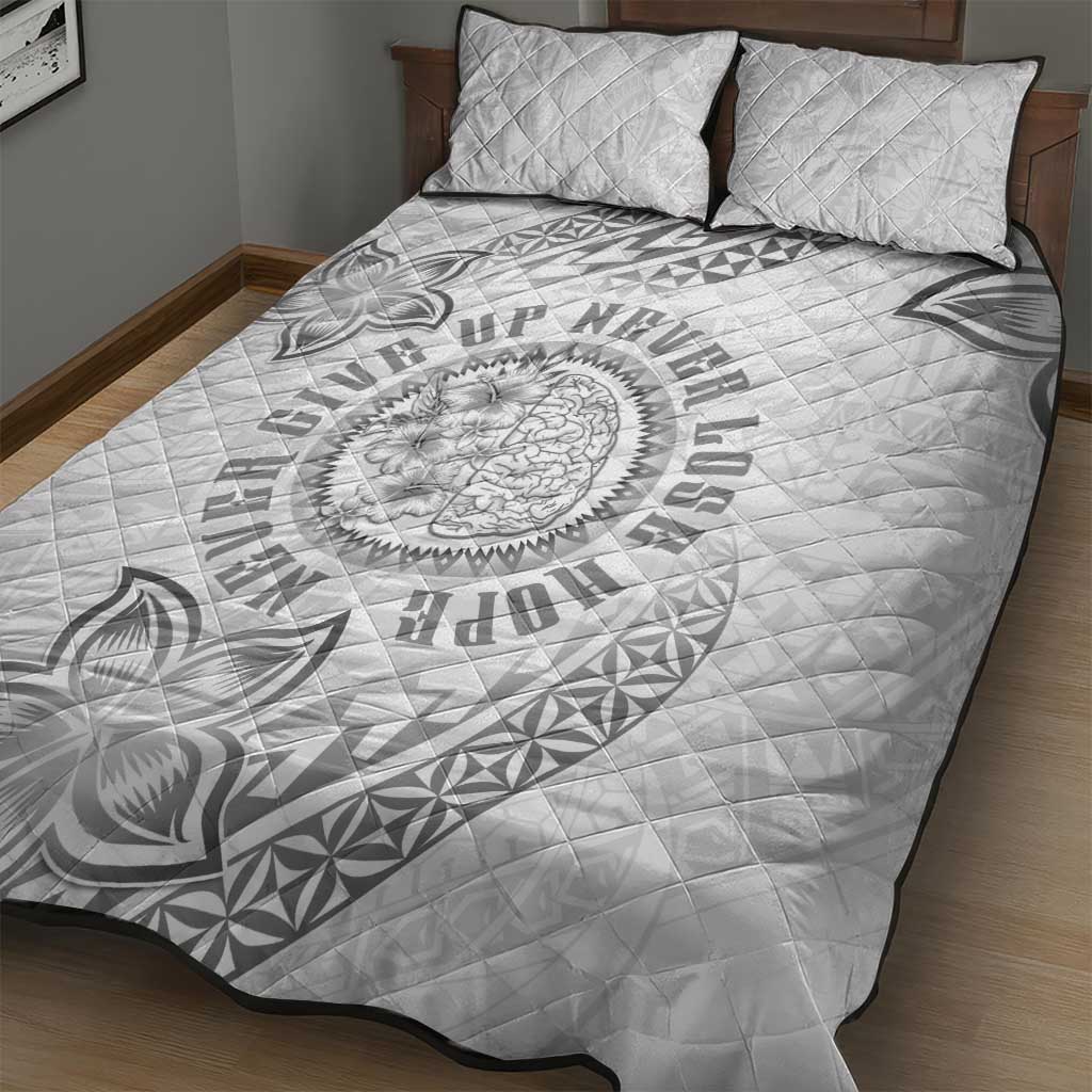 Brain Cancer Warrior Quilt Bed Set Never Give Up LT05 - Polynesian Pride