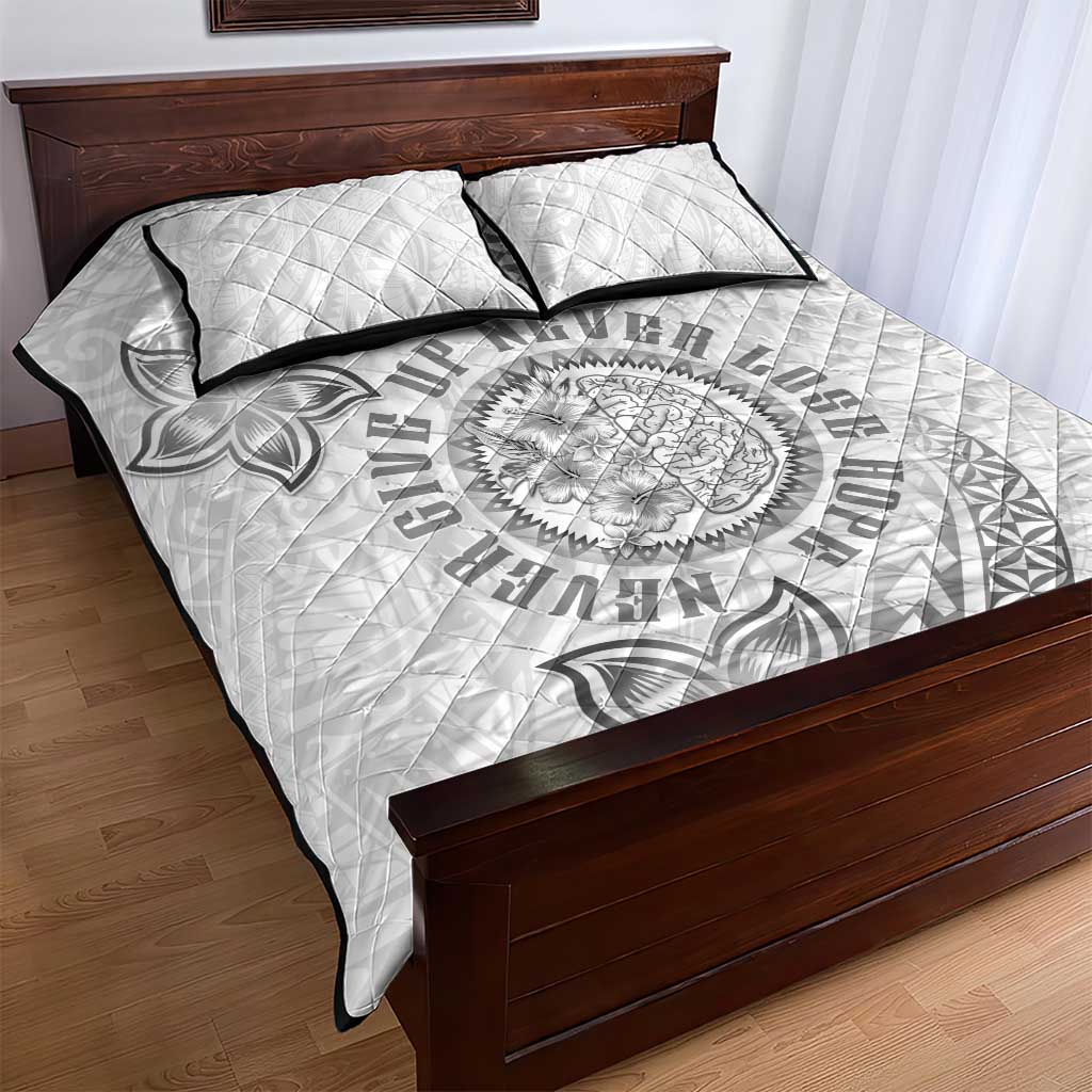 Brain Cancer Warrior Quilt Bed Set Never Give Up LT05 - Polynesian Pride