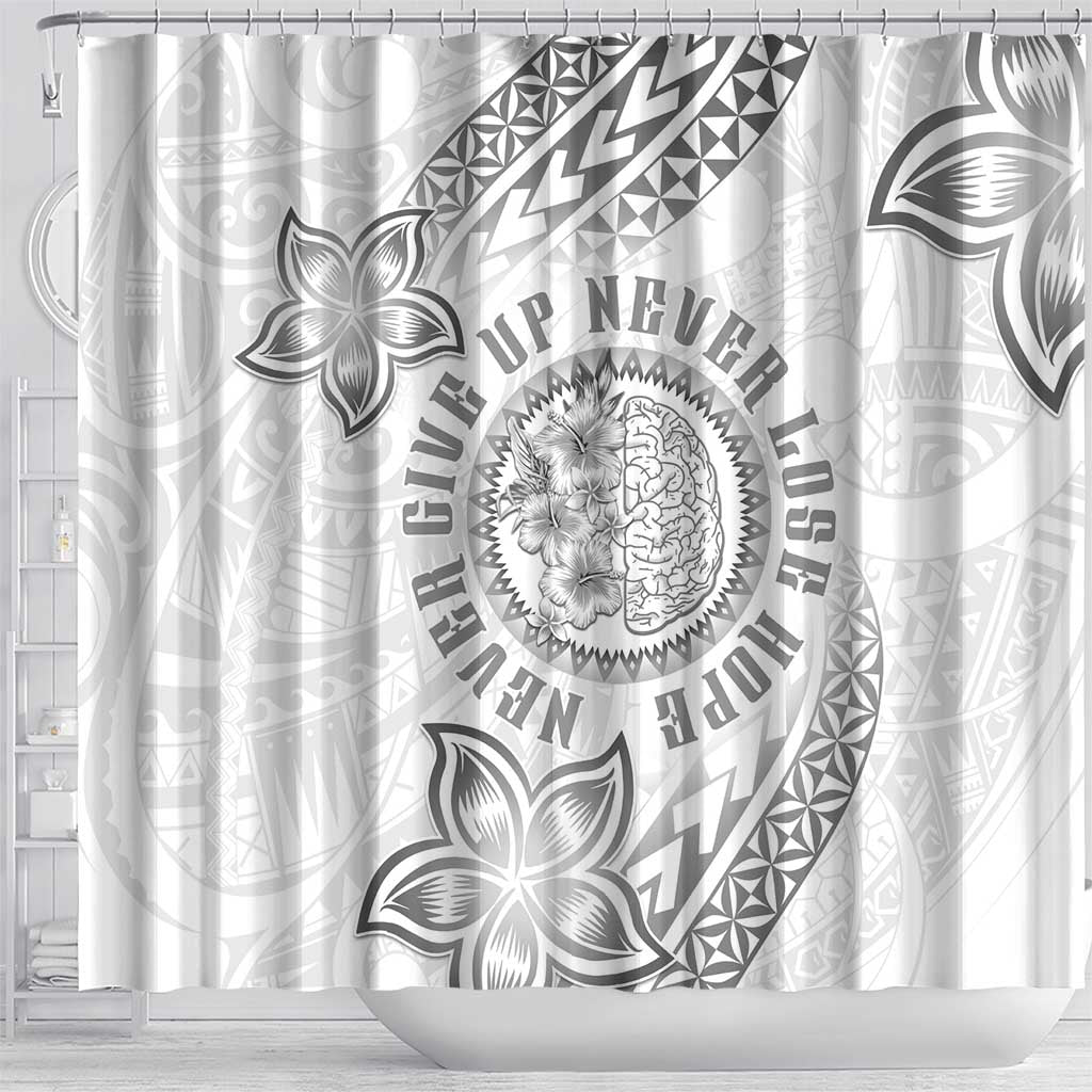 Brain Cancer Warrior Shower Curtain Never Give Up