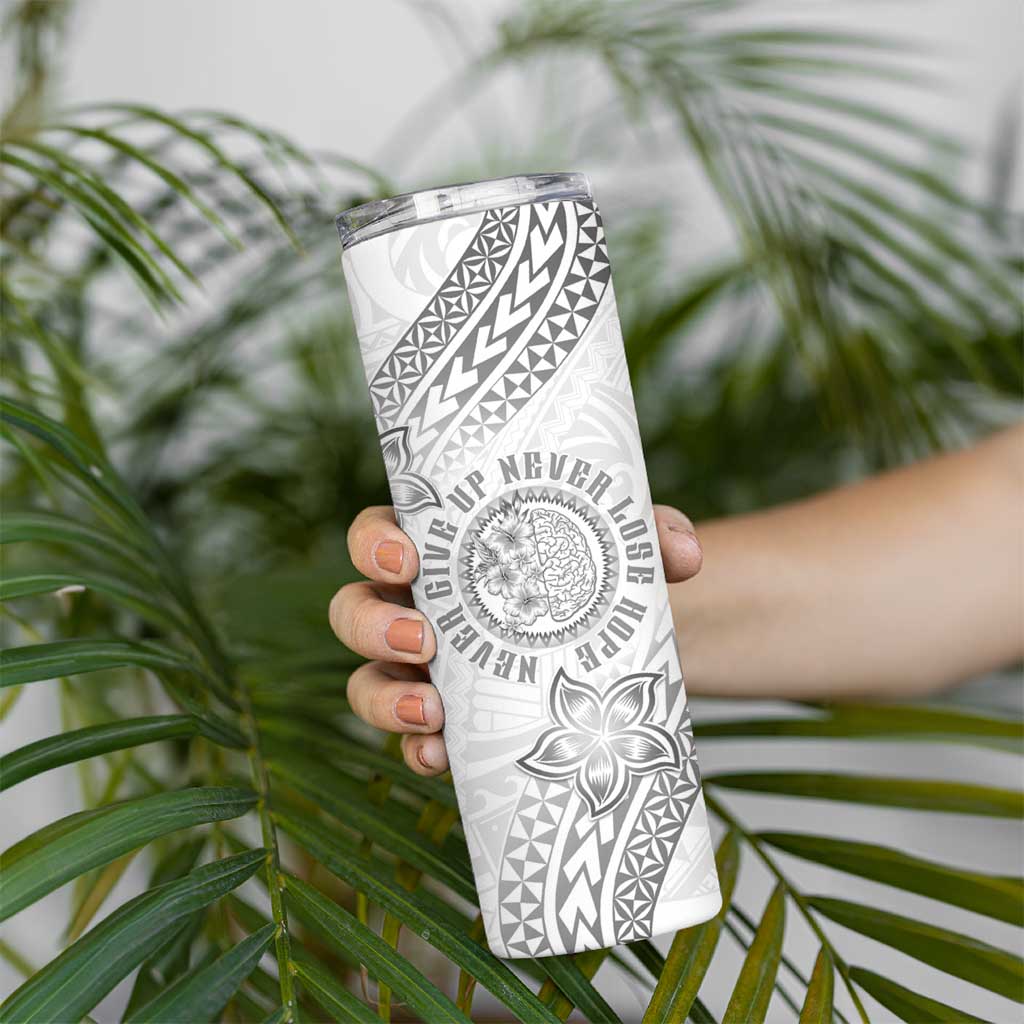 Brain Cancer Warrior Skinny Tumbler Never Give Up