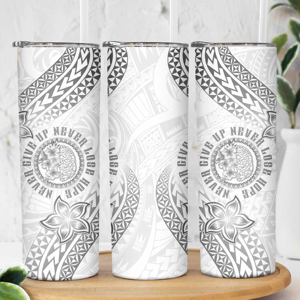 Brain Cancer Warrior Skinny Tumbler Never Give Up