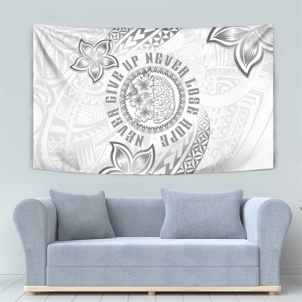 Brain Cancer Warrior Tapestry Never Give Up
