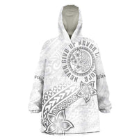 Brain Cancer Warrior Wearable Blanket Hoodie Never Give Up LT05 One Size White - Polynesian Pride