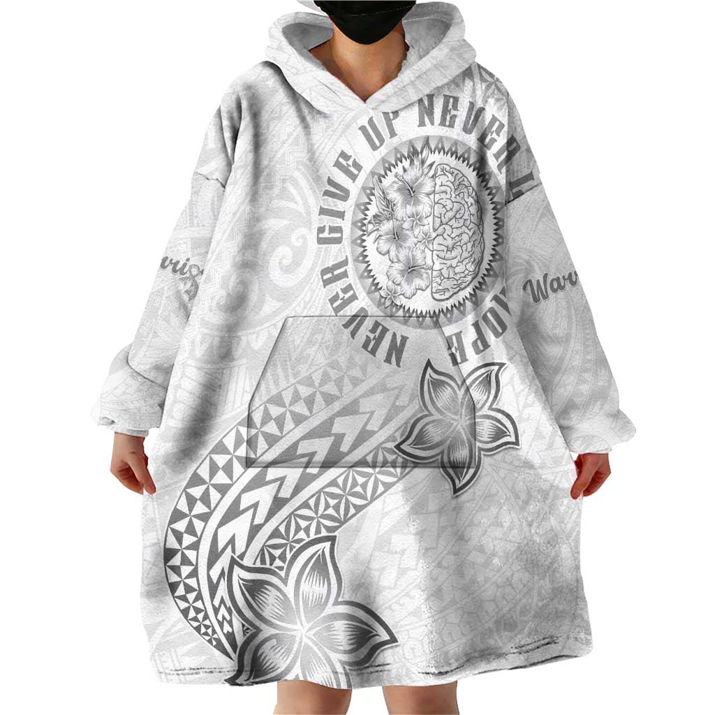 Brain Cancer Warrior Wearable Blanket Hoodie Never Give Up LT05 - Polynesian Pride