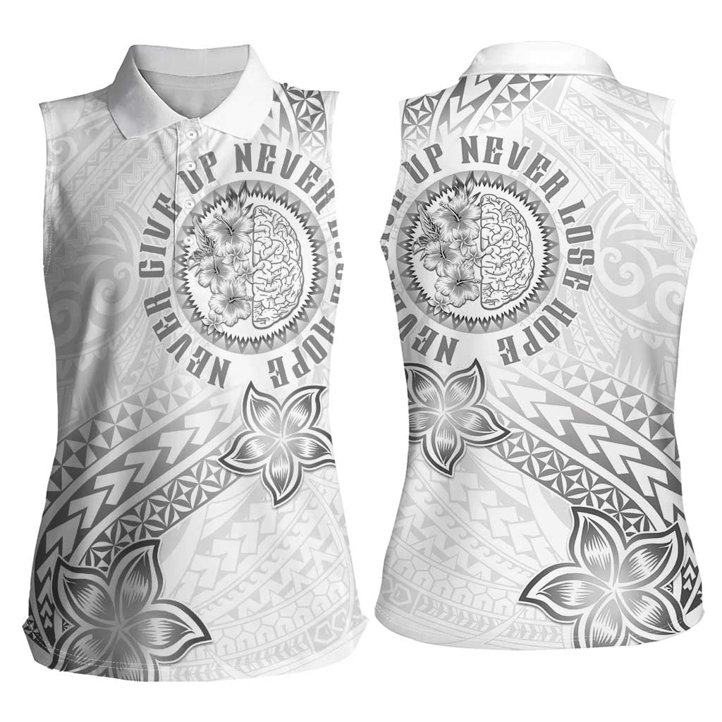 Brain Cancer Warrior Women Sleeveless Polo Shirt Never Give Up