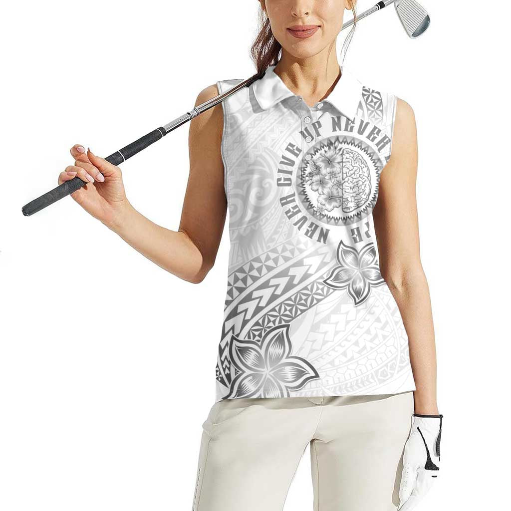 Brain Cancer Warrior Women Sleeveless Polo Shirt Never Give Up