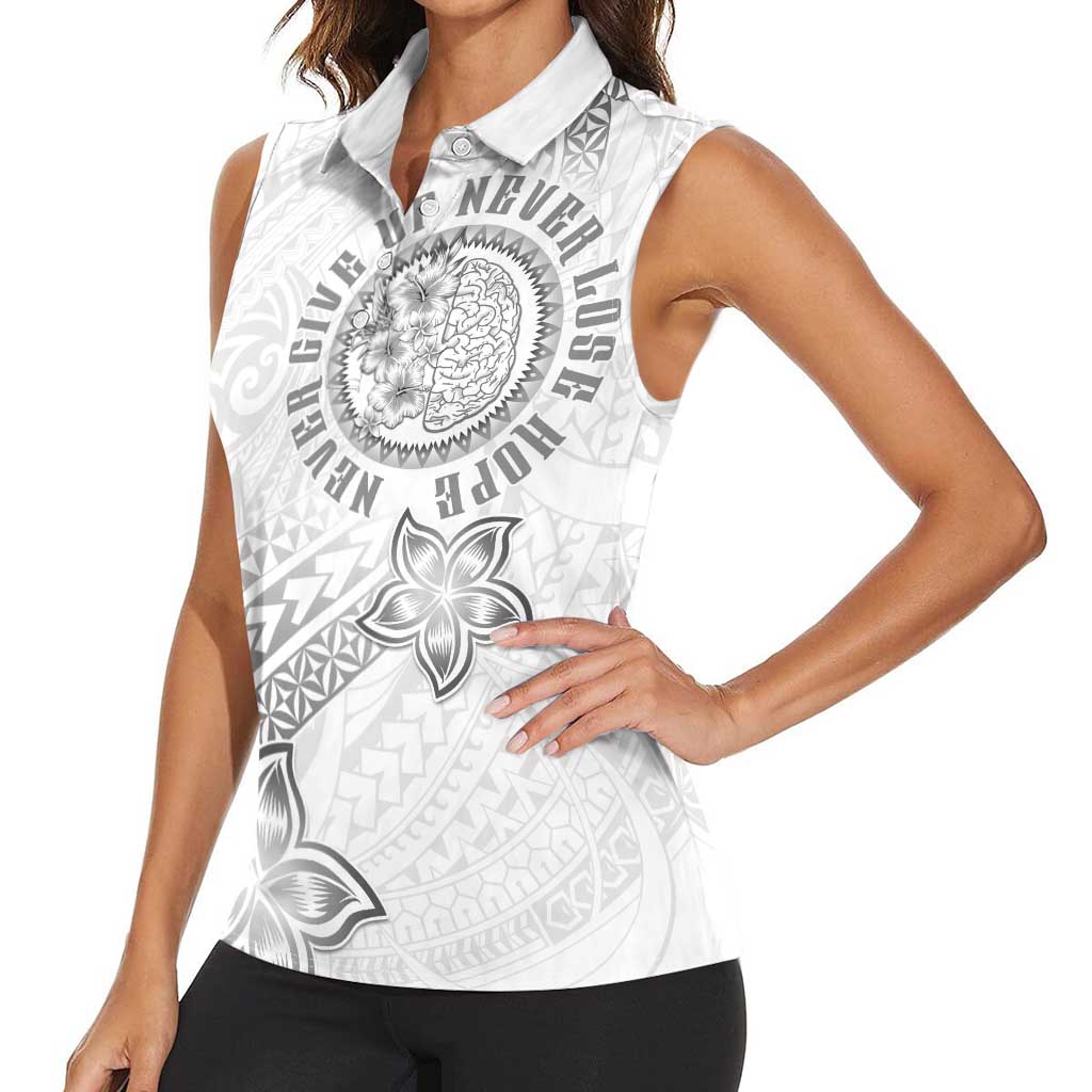 Brain Cancer Warrior Women Sleeveless Polo Shirt Never Give Up