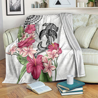 White Polynesian Hammerhead Shark Tribal Pattern Blanket LT05 White - Polynesian Pride