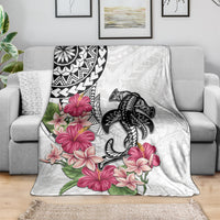 White Polynesian Hammerhead Shark Tribal Pattern Blanket LT05 - Polynesian Pride