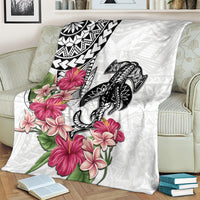 White Polynesian Hammerhead Shark Tribal Pattern Blanket LT05 - Polynesian Pride