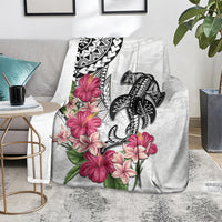 White Polynesian Hammerhead Shark Tribal Pattern Blanket LT05 - Polynesian Pride