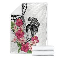 White Polynesian Hammerhead Shark Tribal Pattern Blanket LT05 - Polynesian Pride