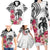 White Polynesian Hammerhead Shark Tribal Pattern Family Matching Long Sleeve Bodycon Dress and Hawaiian Shirt