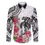 White Polynesian Hammerhead Shark Tribal Pattern Family Matching Puletasi and Hawaiian Shirt