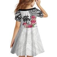 White Polynesian Hammerhead Shark Tribal Pattern Family Matching Summer Maxi Dress and Hawaiian Shirt LT05 - Polynesian Pride