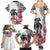 White Polynesian Hammerhead Shark Tribal Pattern Family Matching Summer Maxi Dress and Hawaiian Shirt