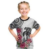 White Polynesian Hammerhead Shark Tribal Pattern Kid T Shirt