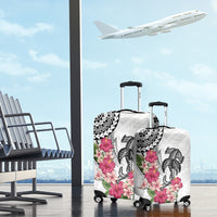 White Polynesian Hammerhead Shark Tribal Pattern Luggage Cover