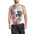 White Polynesian Hammerhead Shark Tribal Pattern Men Tank Top