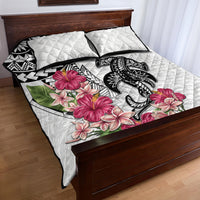 White Polynesian Hammerhead Shark Tribal Pattern Quilt Bed Set LT05 - Polynesian Pride
