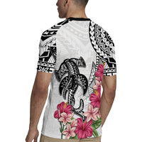 White Polynesian Hammerhead Shark Tribal Pattern Rugby Jersey LT05 - Polynesian Pride