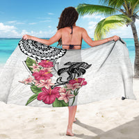 White Polynesian Hammerhead Shark Tribal Pattern Sarong