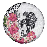 White Polynesian Hammerhead Shark Tribal Pattern Spare Tire Cover LT05 - Polynesian Pride