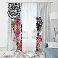 White Polynesian Hammerhead Shark Tribal Pattern Window Curtain LT05 - Polynesian Pride