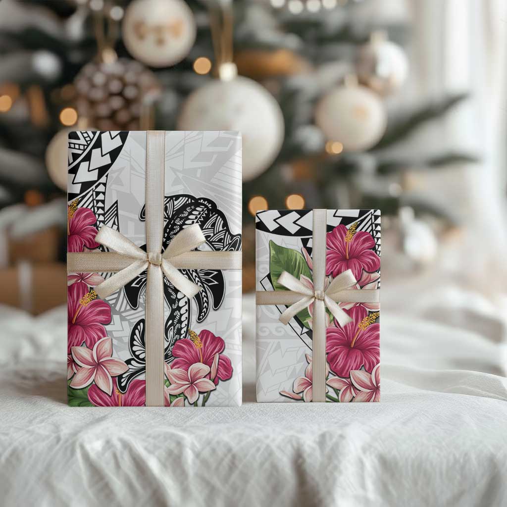 White Polynesian Hammerhead Shark Tribal Pattern Wrapping Paper LT05 - Polynesian Pride