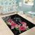 Black Polynesian Hammerhead Shark Tribal Pattern Area Rug