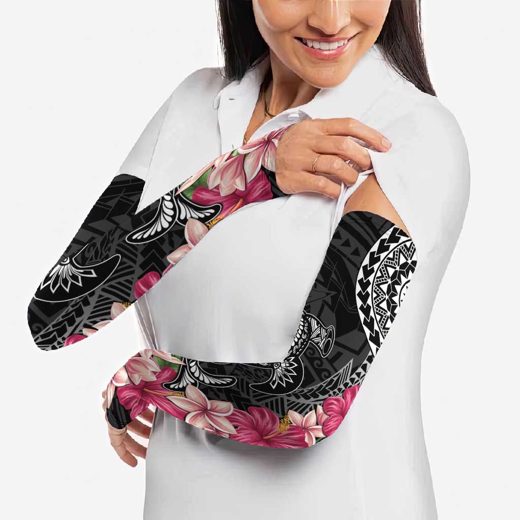 Black Polynesian Hammerhead Shark Tribal Pattern Arm Sleeves - Polynesian Pride