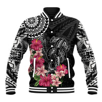 Black Polynesian Hammerhead Shark Tribal Pattern Baseball Jacket LT05 Unisex Black - Polynesian Pride