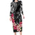 Black Polynesian Hammerhead Shark Tribal Pattern Family Matching Long Sleeve Bodycon Dress and Hawaiian Shirt