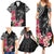 Black Polynesian Hammerhead Shark Tribal Pattern Family Matching Summer Maxi Dress and Hawaiian Shirt