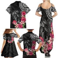 Black Polynesian Hammerhead Shark Tribal Pattern Family Matching Summer Maxi Dress and Hawaiian Shirt LT05 - Polynesian Pride