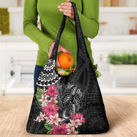 Black Polynesian Hammerhead Shark Tribal Pattern Grocery Bag LT05 - Polynesian Pride