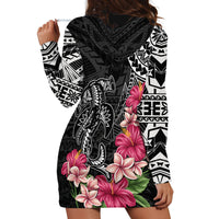 Black Polynesian Hammerhead Shark Tribal Pattern Hoodie Dress LT05 - Polynesian Pride