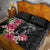 Black Polynesian Hammerhead Shark Tribal Pattern Quilt Bed Set