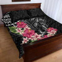 Black Polynesian Hammerhead Shark Tribal Pattern Quilt Bed Set LT05 - Polynesian Pride