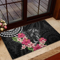 Black Polynesian Hammerhead Shark Tribal Pattern Rubber Doormat LT05 - Polynesian Pride