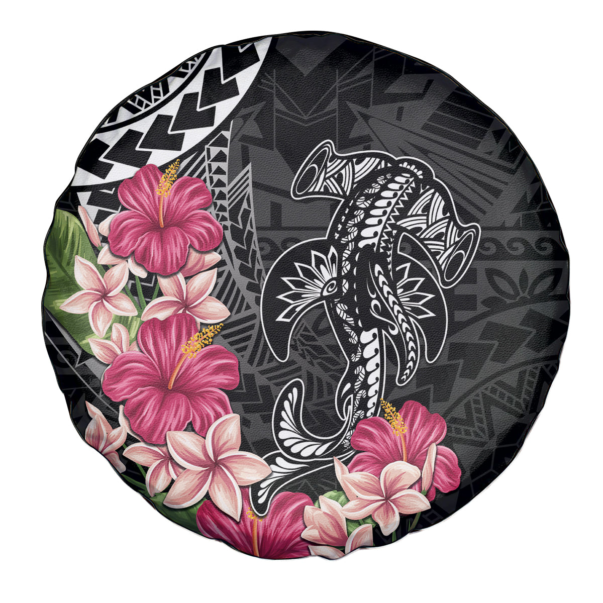 Black Polynesian Hammerhead Shark Tribal Pattern Spare Tire Cover LT05 - Polynesian Pride