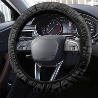 Black Polynesian Hammerhead Shark Tribal Pattern Steering Wheel Cover LT05 - Polynesian Pride