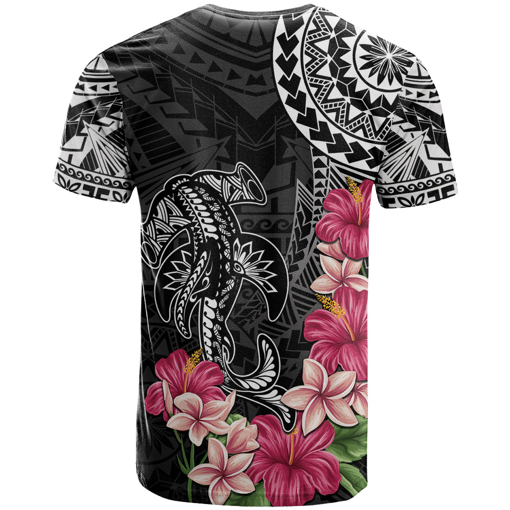 Black Polynesian Hammerhead Shark Tribal Pattern T Shirt