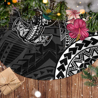 Black Polynesian Hammerhead Shark Tribal Pattern Tree Skirt