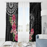 Black Polynesian Hammerhead Shark Tribal Pattern Window Curtain LT05 - Polynesian Pride