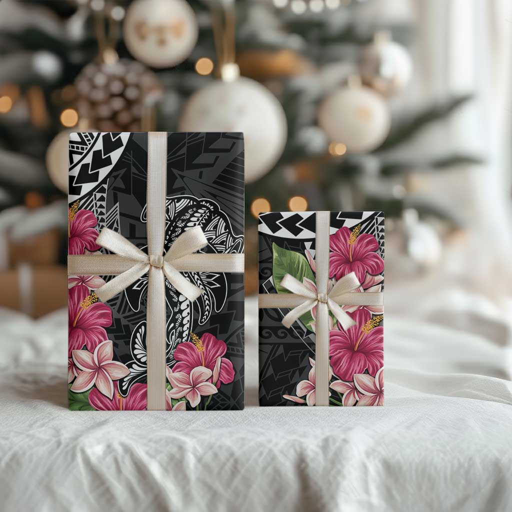 Black Polynesian Hammerhead Shark Tribal Pattern Wrapping Paper LT05 - Polynesian Pride