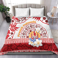 French Polynesia Internal Autonomy Day Bedding Set Tropical Hibiscus And Turtle Pattern LT05 - Polynesian Pride