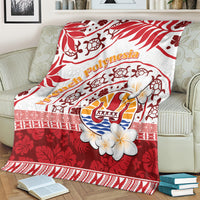 French Polynesia Internal Autonomy Day Blanket Tropical Hibiscus And Turtle Pattern LT05 - Polynesian Pride