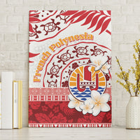 French Polynesia Internal Autonomy Day Canvas Wall Art Tropical Hibiscus And Turtle Pattern LT05 Without Frame Red - Polynesian Pride